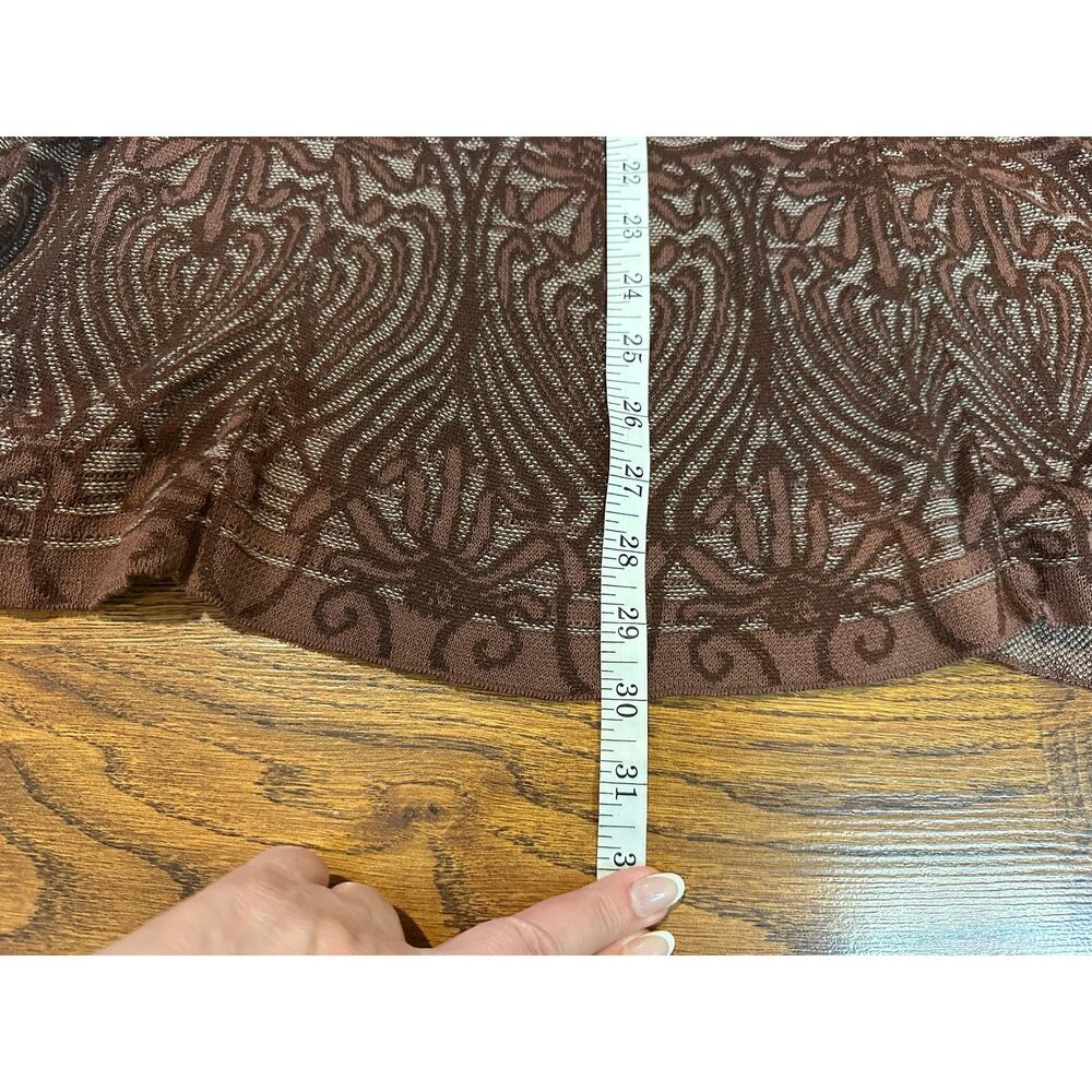Peruvian Connection 100% Pima Cotton Midi Skirt Women’s Medium Brown Pull-On - Picture 8 of 8